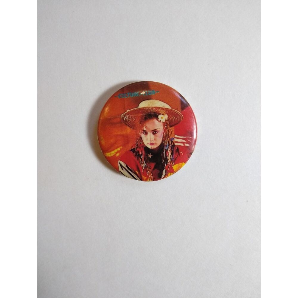 Boy George Culture Club Music Memorabilia Pinback Button Badge Vintage 1.25"